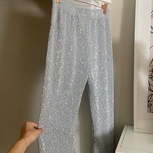 *BRAND NEW* STINE GOYA FATOU SEQUIN PANT SIZE SMALL IN SILVER